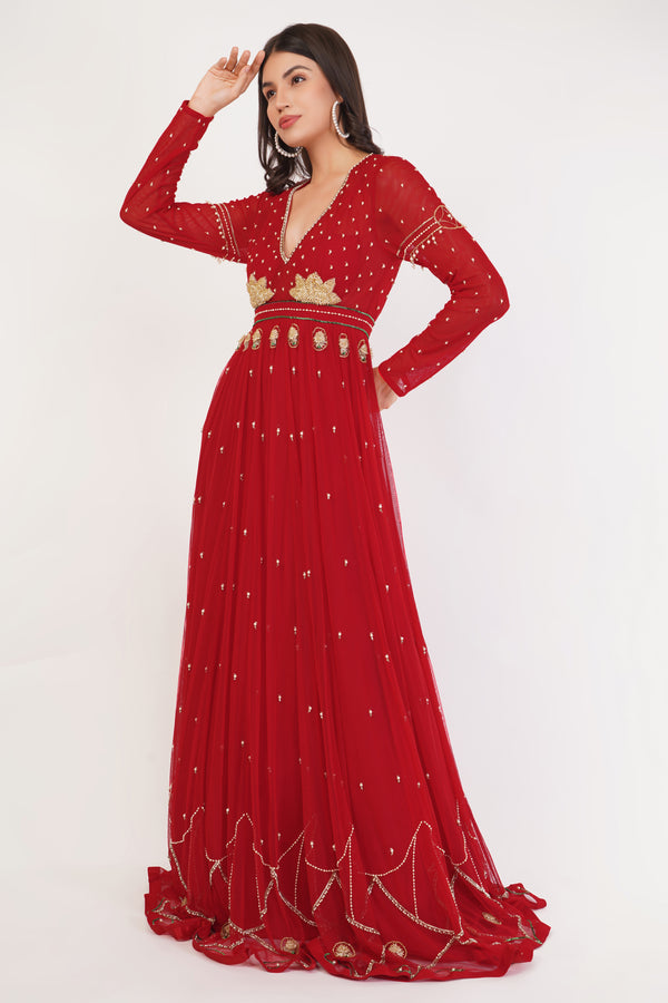 DUCHESS RED ANARKALI